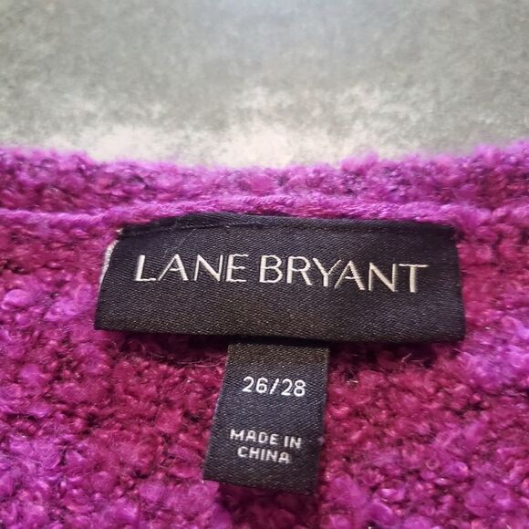 Lane Bryant Fuzzy Lattice-Sleeve Cutout Pullover Knit Sweater sz 26/28 - Picture 3 of 6